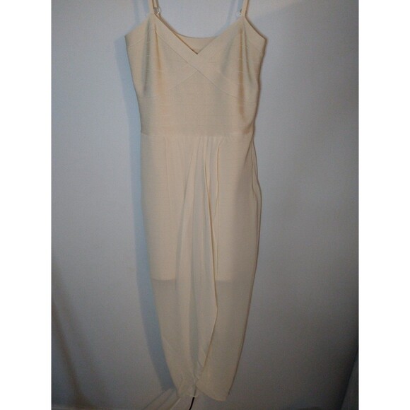 Bebe bodycon maxi sheer dress Md cream summer Sexy City Boho - Picture 3 of 12